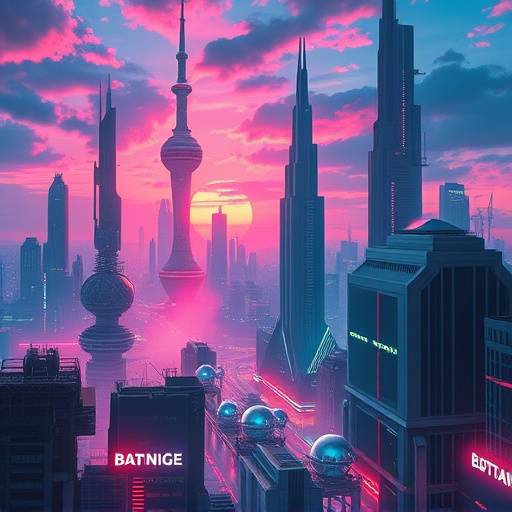 A futuristic cityscape representing the Science Fiction genre.