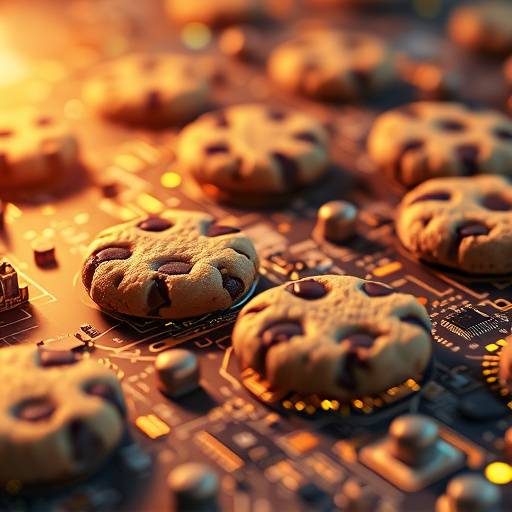 A visual representation of cookies, small data files stored on a user's computer to remember information about them.
