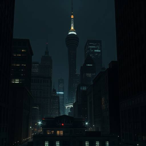 Image depicting Shadow Syndicate, a popular crime thriller with dark cityscapes