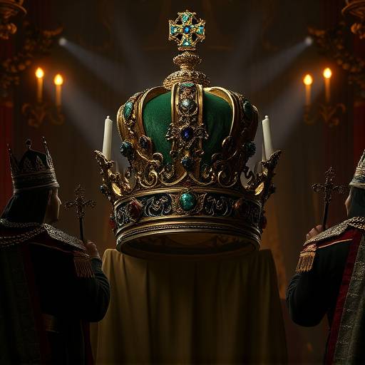 Image of a royal coronation from The Crown of Navarre, a historical drama series