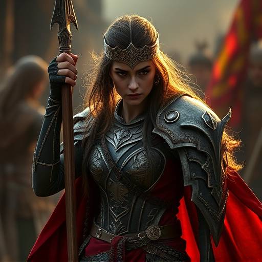Poster for Chronicles of Aethelgard, a historical fantasy series featuring a fierce warrior queen